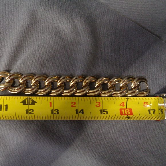 Chain Necklace Bracelet Set Chunky Gold - Picture 4 of 5